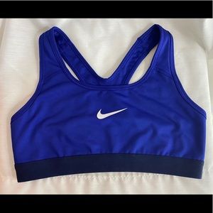 Blue Nike DRI-FIT sports bra size small